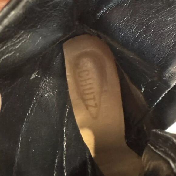 SCHUTZ Women’s Leather Pointed Toe Black Ankle Bootie Size 8.5 READ - Picture 12 of 16
